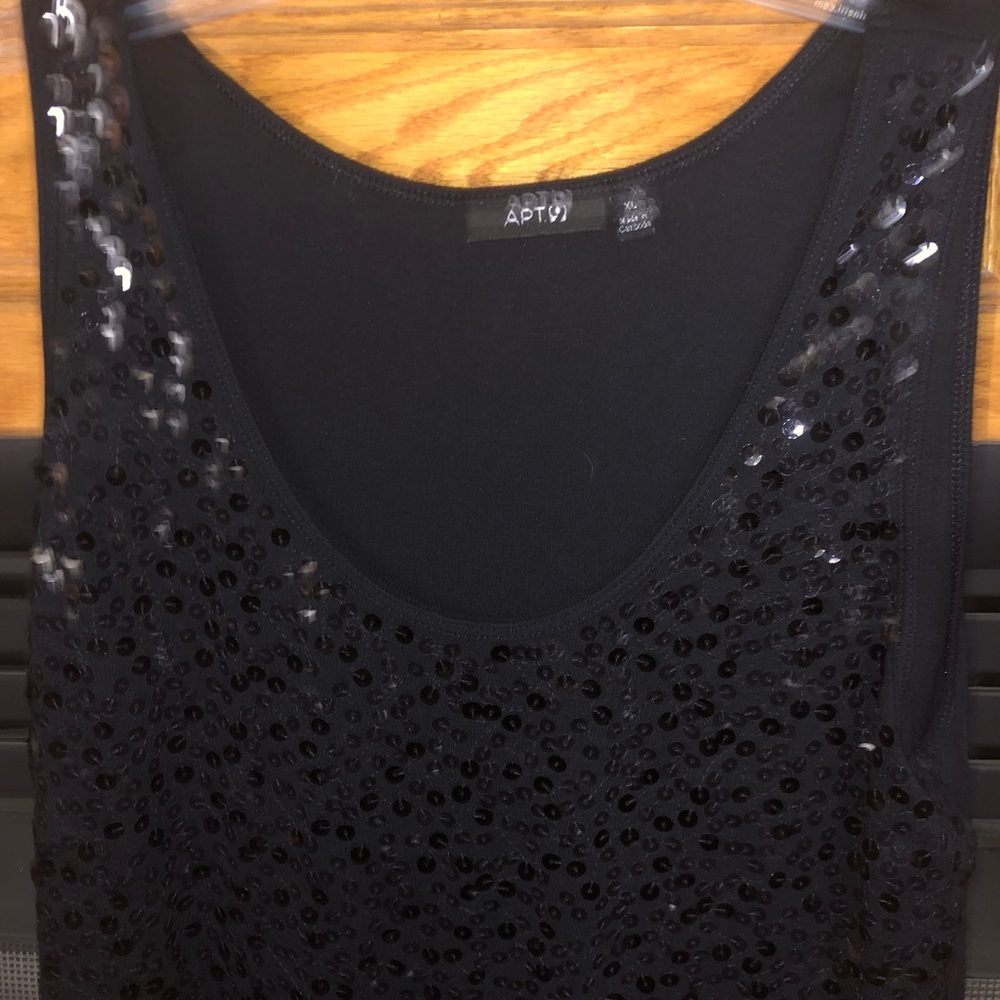 Apt. 9 Women's Black Sequin Tank Top - Picture 4 of 4